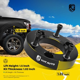 YHTAUTO 1.5 inch Front Leveling Lift Kit, Strut Spacers w/Hardware Fits 2004-2023 Ford F-150 XLT FX4 Lariat, 2003-2018 Expedition, 2006-2008 Lincoln Mark LT, RWD/4WD, Suspension Leveling Kit Set of 2