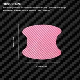 4PCS Car Door Handle Cup Scratch Protectors, Carbon Fiber Anti-Scratches Car Door Cup Protector, Universal Door Handle Protective Film, Car Door Handle Paint Cover Guard Pad for Most Car Handles