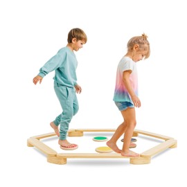 Avenlur Majesty Balance Beam for Kids - Toddler Stepping Stones and Connectors - Waldorf and Montessori Balance Board for Kids Ages 2 to 8 Years Old - Gymnastic Baby Obstacle Course