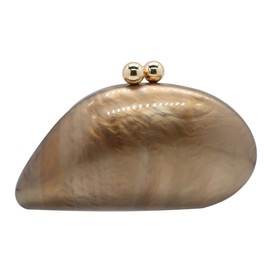 UMREN Seashell Chain Shoulder Bag for Women Acrylic Evening Clutch Bag Glitter Marble Purse Handbag for Wedding Party Prom Gold