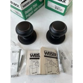 Weiser Troy Single Dummy Knob Universal Doors 9WNA Venetian Bronze -Pair (2)