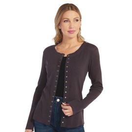 Masseys Snap-Front Cardigan, M, Shadow Grey