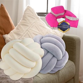 Know Pillow Balls, Round Ball Pillows Decorative Throw Pillows, Soft Plush Knotted Pillows Home Decoration for Sofa Bed Couch Handmade Knotted Ball Throw Pillow Cushion