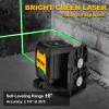 PREXISO 65Ft Laser Level Self Leveling Rechargeable IP54 Green Cross