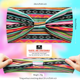 Headbands For Women's Hair, Boho Headband Elastic Soft Flower Wide Headbands for Women Yoga Sport Hairbands, Hair Accessories for Everyday Sport Fitness (Colour 4)