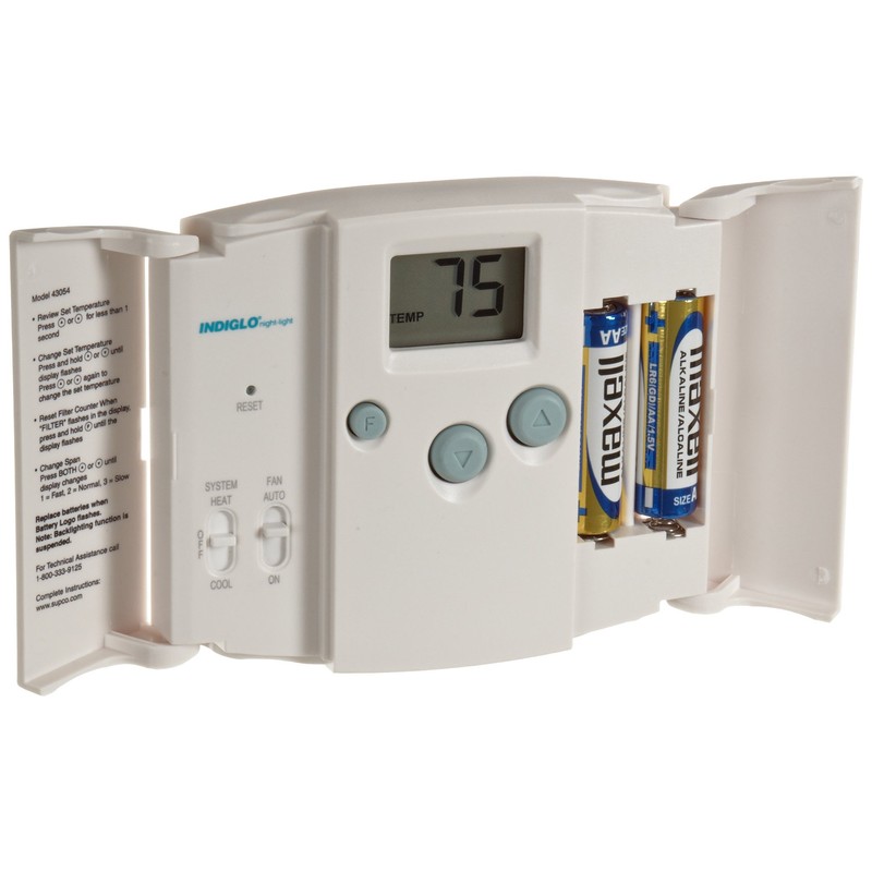 Supco 43054 Electronic Digital Wall Thermostats with Blue Back Light,