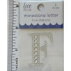 Love Nicole Letter F Rhinestone Sticker 1.5"  Clear Silver Glitter Scrapbook Monogram Bling