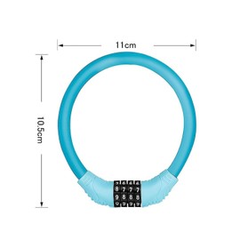 Mirhua Bicycle Lock, Bicycle Cable Lock, Dial Lock, 4-Digit Type, Anti-Theft, High Cutting Counterproof, Lightweight, Wire, 0.5 inch (12 mm) Thickness (Blue)