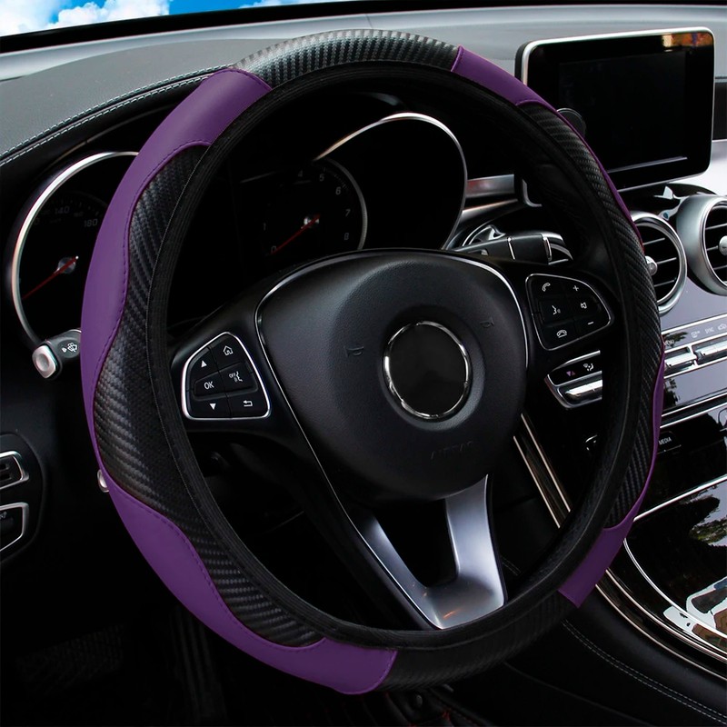 Car Steering Wheel Cover for 14.5–15 Inch Wheels – PU