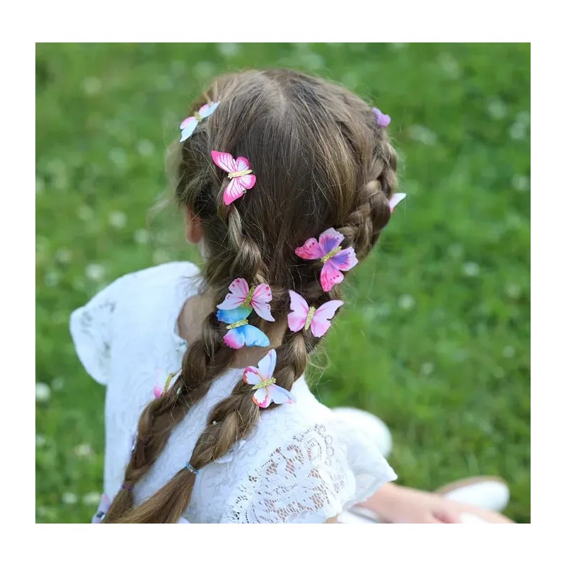 20 Pzs Para El Pelo Con Forma De Mariposa Cabello