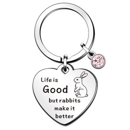 QMVMV Rabbits Make it Better - Cute Funny Rabbits Lover Gifts Keyring for Women Bedroom Best Friend Friendship Keychain Gift