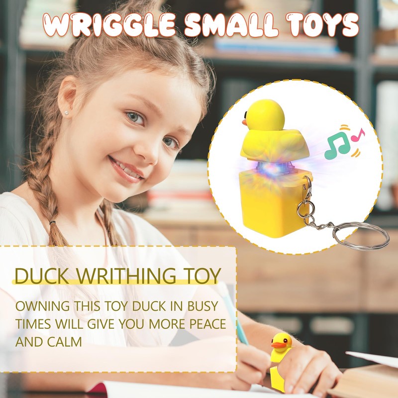 TaimeiMao Duck Fidget Keychain, Duckeys Quacking Fidget Toy, Quacking Duck
