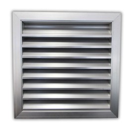 Byson 16" x 16" Aluminum Gable Vent - Anodized Aluminum Louvered Vent - Weatherproof Louver Air Vent Grille with Steel Mesh - HVAC, Attic, Container and Shed Vent