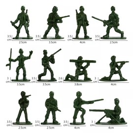 DFsucces 100 Soldier Toys Bulk 3.5cm Soldier Figure Military Sand Scene Model Boy Girl Gift Christmas Birthday Gift