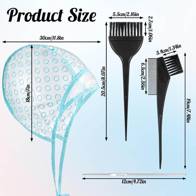 Guduling 8 Pcs Highlight Caps for Hair,Highlight Cap Kit,Highlights Combs