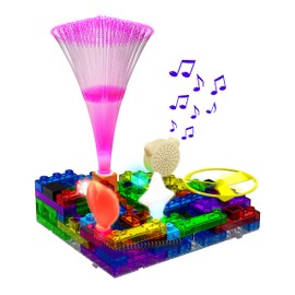 E-BLOX Build Your Own Glowing LED FM Radio Kit, 395 Fun STEM Electrical Science Projects, Building Blocks Circuit Toy Set for Kids, Birthday Gift, Boys, Girls, 8+