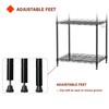 FIOCNOLE 3 Tier Standing Metal Wire Shelving Unit, Adjustable Height,