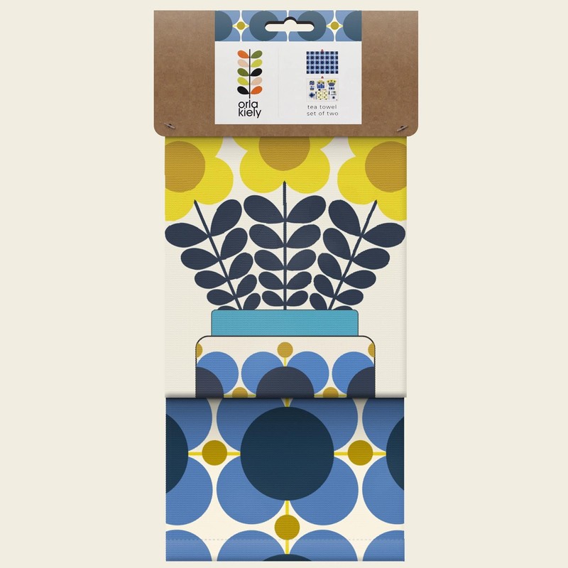 Orla Kiely Vase Flower Print Set of 2 Tea Towels