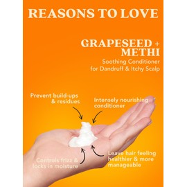 THE LIVING CO Soothing Conditioner With Grapeseed + Methi For Dandruff & Itchy Scalp - 300ml