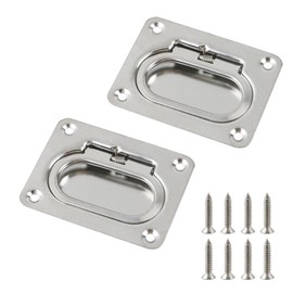 Semetall Marine Boat Ring Hatch Pull Handle,Flush Ring Pull Handle,304 Stainless Steel Recessed Trap Door Handle (3" L x 2.2" W)