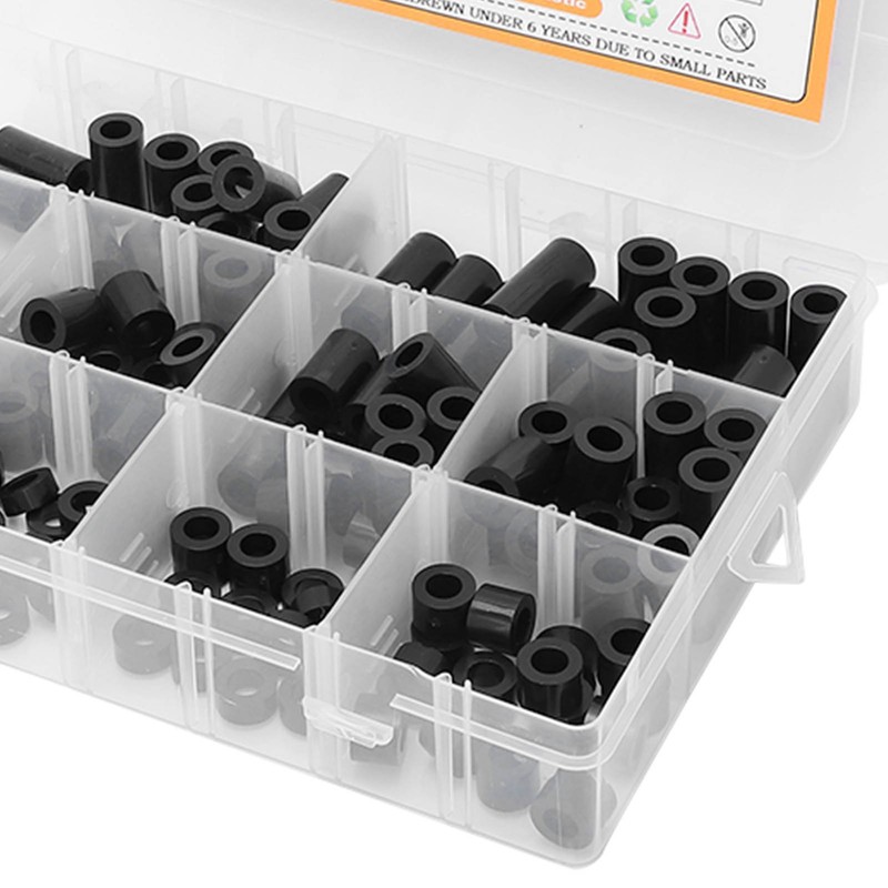 150Pcs Nylon Spacers Assortment Round Plastic for Screws Hardware Standoff