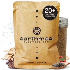 Superfood Oats - 20+ Superfoods + 14 Grams of Fiber Per Serving, Gluten Free High Fiber Oatmeal With Cacao Nibs, Chia Seeds, Cinnamon, Lion’s Mane, Reishi, Ashwagandha – Vegan Superfood Breakfast - Lite Fuel (Pack of 5)