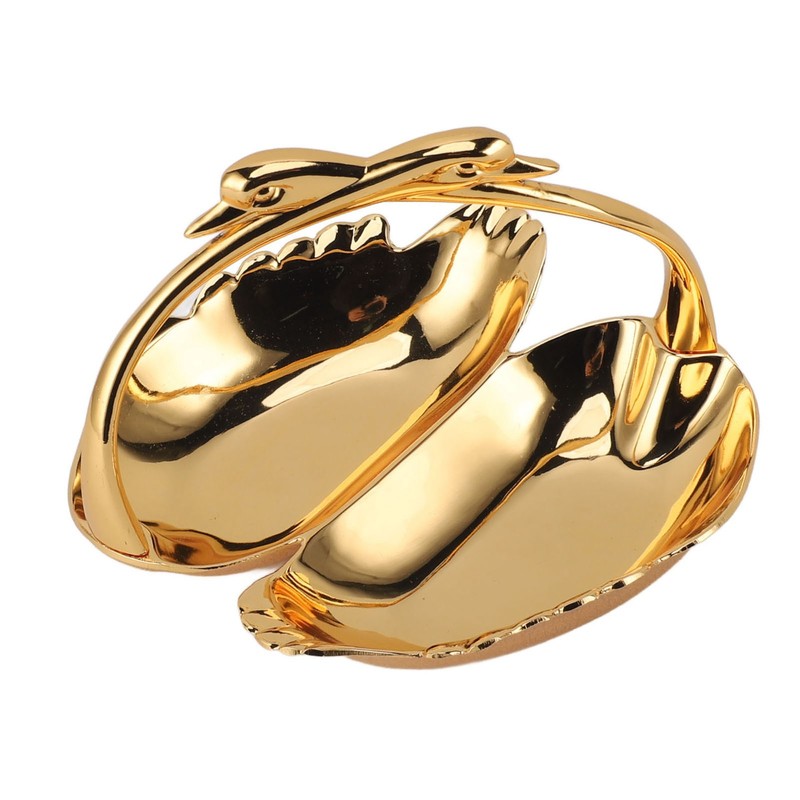Double Fruit Plate Zinc Alloy Dual Fruit Tray Decorative Fruit