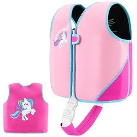 Kids Swim Vest with Adjustable Safety Straps for Ages 1-3 and 3-6 (Pink,1-3)