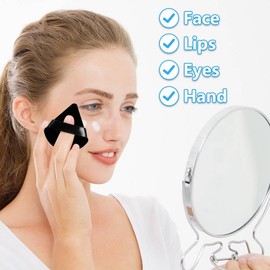 Henyall Powder Puff,Triangle Powder Puffs for Pressed Pówder,Reusable Makeup Púff Triangle Soft Powdér Sponge,Wet Dry Dual-Use Facial Make Up Sponges for Loose/Pressed Foundation (4Pcs Black + White)