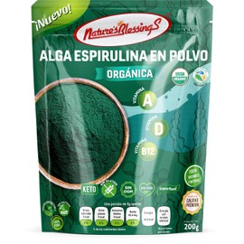 Nature's Blessings Alga Espirulina en Polvo Orgánica 200g