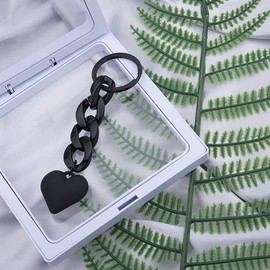 Black Heart Keychain for Purse Bag Charms for Handbags Tote Bags Acrylic Keychain for Wallet School Bag Keyring for Purse Travel Bags Key Chain Gift for Girlfriend Wife Birthday Gifts for Sister