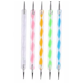 MS FASHION Pinceles Blancos Para Mano Alzada + Punteros Decoracion De Uñas Acrilicas