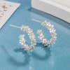 Zeshimb Small Half Hoop Earrings Open Hoop C-shaped Earrings Irregular