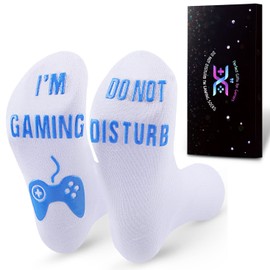 Do Not Disturb I'M Gaming Socks, Teenager Gifts Idea Teens Stocking Stuffers Gamer Sock Gift for Boys Men Dad Father, Adult