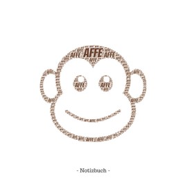 Affe: Notizbuch, Notizblock | Kariert, Karierte, Kariertes, Karo-Raster | DIN A5, 120 Seiten | Notizen, Ideen, Gedanken, Erinnerungen, Termine, Planer, Tagebuch, Organisation