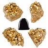 4 Pieces Irregular Crystals and 1 Storage Bag, Golden Crystals,