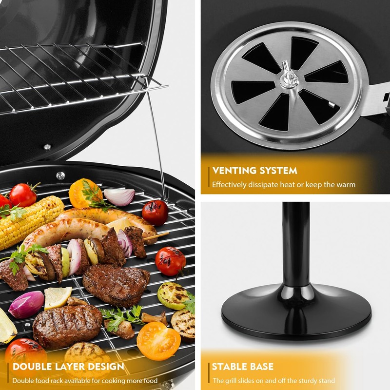 Electric Grill, Techwood Outdoor Electric BBQ Grill, 1600W Portable Removable