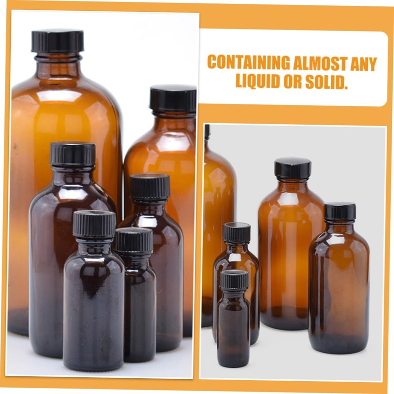 Alipis 4Pcs Bottle Amber Storage Bottles with Screw Caps for