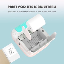 WangMo Mini Sticker Printer with 4 Rolls Paper，Bluetooth Thermal Printer, Portable Printer for iPhone，Sticker Maker Machine for Study Graphics, Photos,DIY, Note-Taking (Pink)