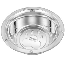 Jeffers Stainless - Steel Embossed Dog Bowl | Wide Lip | 5Quart | 77260E | Easy Grip | Non - Slip & Dishwasher Safe | Best for Pets Like Dogs, Cats & Small Animal