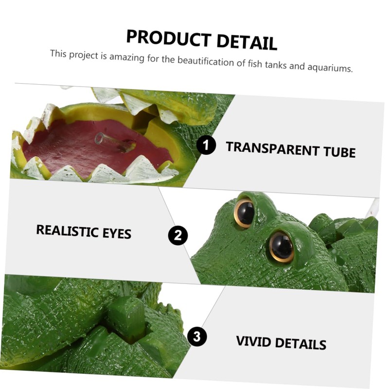 Zerodeko Alligator Bubbler Aquarium Decor Simulative Fish Tank Ornament Safe