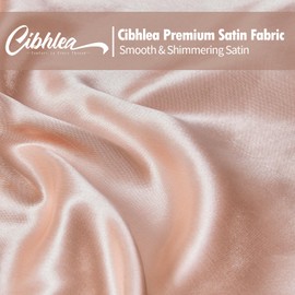 Cibhlea Premium Satin Fabric - Smooth & Shimmering Satin, 58" Wide | Ideal for Wedding Dresses, Decorations, and Crafts | Premium Quality, Soft & Silky Touch | Sold by The Yard (Rose Gold, 10 Yard)