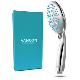 VANCON FINE BUBBLE V Vancon Shower Head, 0.00000000 inch (0.001 mm), Micro Nano Bubble, Fine Bubble, One, 5 Modes, Adapter, Negative Charge Nano Bubble, Beautiful Skin, Moisturizing, Water Saving, Light Blue