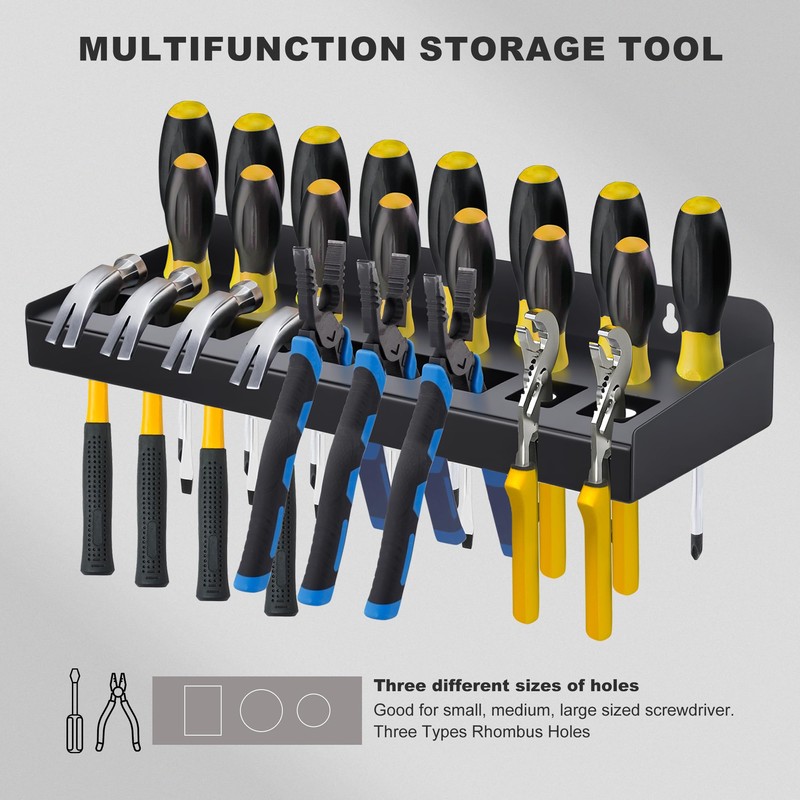 Dualshine 2Pcs Screwdriver Organizer, Screwdriver Holder, Hammer Rack, Pliers Storage,