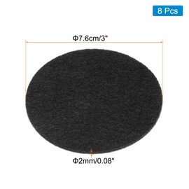 uxcell 8pcs 3 Inch Round Adhesive Backed Felt Non-Slip Felt Sheets Furniture Pads for Household Applications, Clothing Decorations, Tablecloths and Mats, Black
