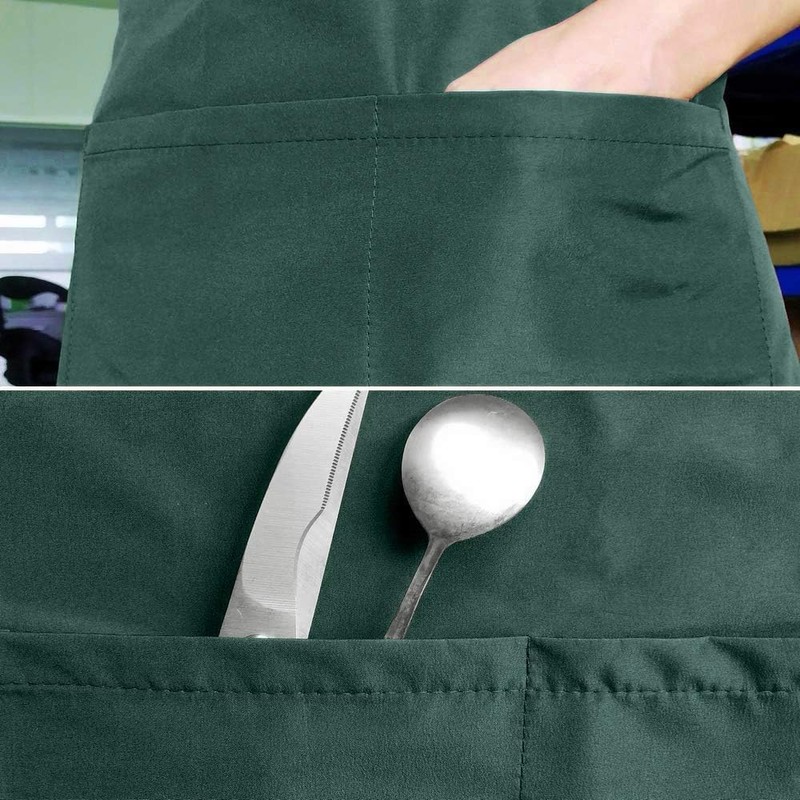 Viedouce 2-Pack of Waterproof Cooking Aprons with Pockets, Adjustable Kitchen