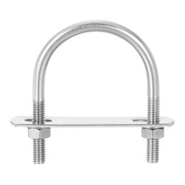 QUARKZMAN Set of 4 U Bolts M6 x 42 mm ID x 62 mm Length Round U U-Bolt Stainless Steel 304 Clamp Clamps U Bolt with Thread Nuts Frame Plate Washer for Pipe Mounting