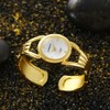Weicam Women Simple Gold Round Dial Cuff Bangle Bracelet Analog