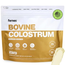 Grass Fed Whole Bovine Colostrum Powder for Women & Men – First Day Milking, Non GMO, Soy Free, Keto, Gluten Free – 56 Servings, 5.93 oz, Unflavored, Made in USA