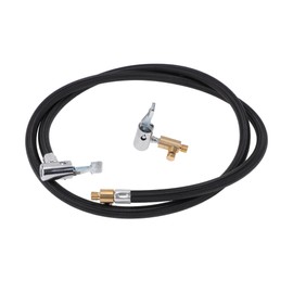 INFINAUTO Tire Inflator Extension Tube 51.18inch M8x0.8 15.5mm OD for Car Motorcycle Bicycle Air Pump Extend Hose Adapter Tire Valve W/Air Chuck Nylon Black Durable